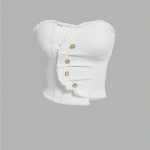Chic White Zipper Corset Top